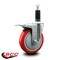 Service Caster 5'' Red Poly Swivel 1-1/8'' Expanding Stem Caster Total Lock Brake SCC-EXTTL20S514-PPUB-RED-118 - alternate 4
